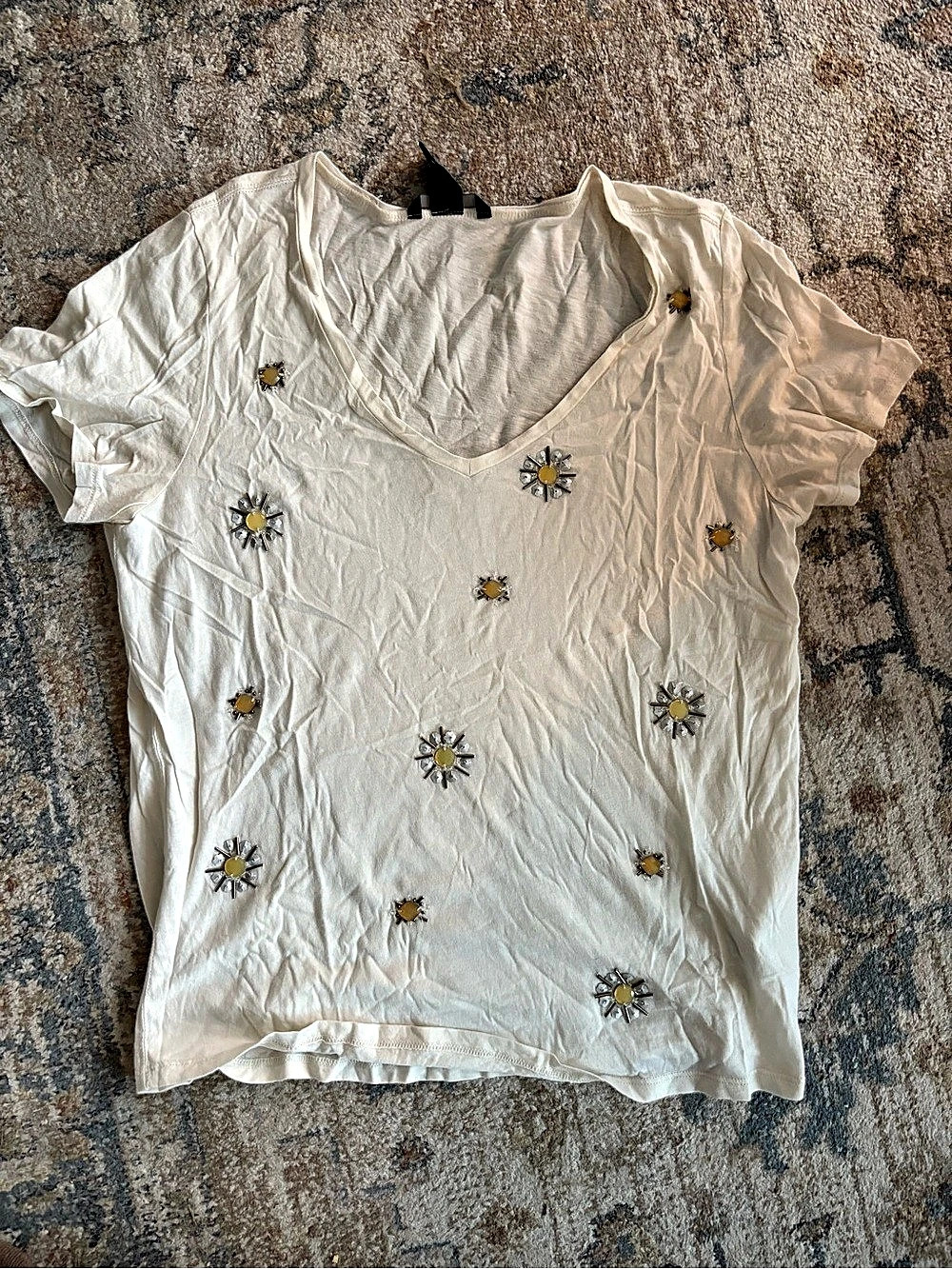 H&M Embellished Short Sleeve oversized Top